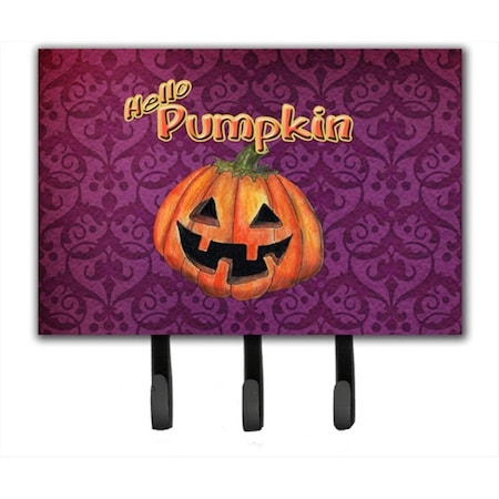 Carolines Treasures 6 x 9 In. Hello Pumpkin Halloween Leash or Key Holder SB3017TH68